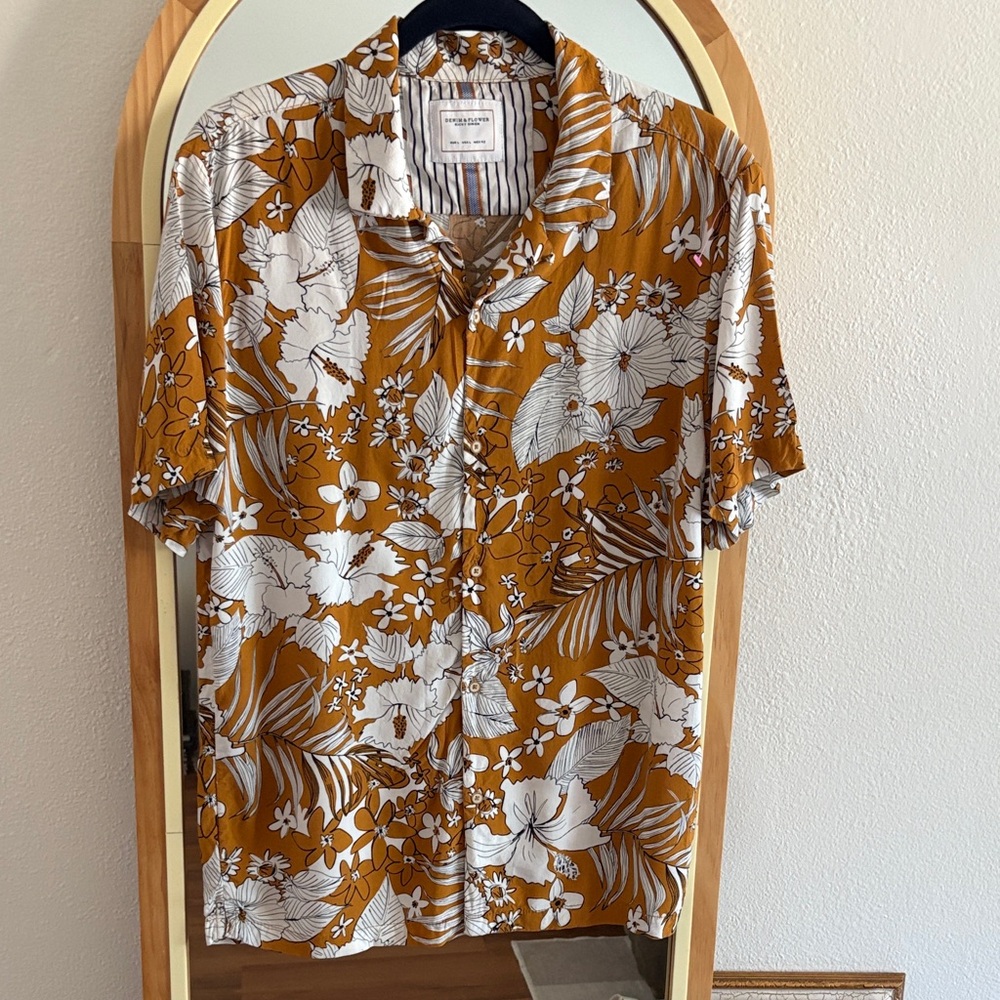 Denim & Flower Mustard and White Floral Shirt